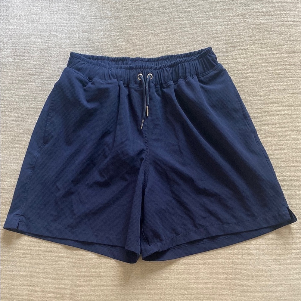 DOB Swimwear Miami Beach Swim Board Shorts Navy Blue Lined Size M